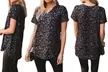 Women's Leopard Hacci Sweater Knit Loose V-Neck Tee - Plus Sizes Available - Second Medium