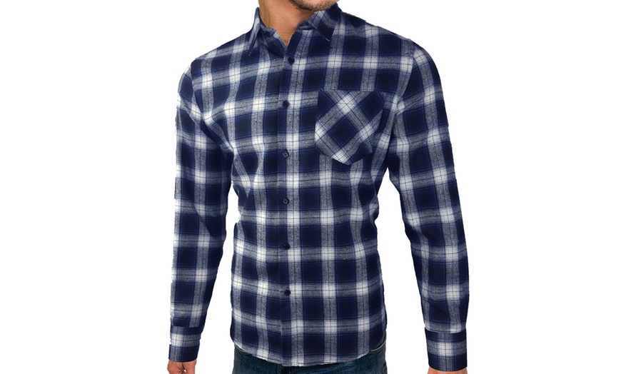 Image 4: Men's Long Sleeve Checked Shirt