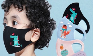 10x Kids' Cartoon Face Masks