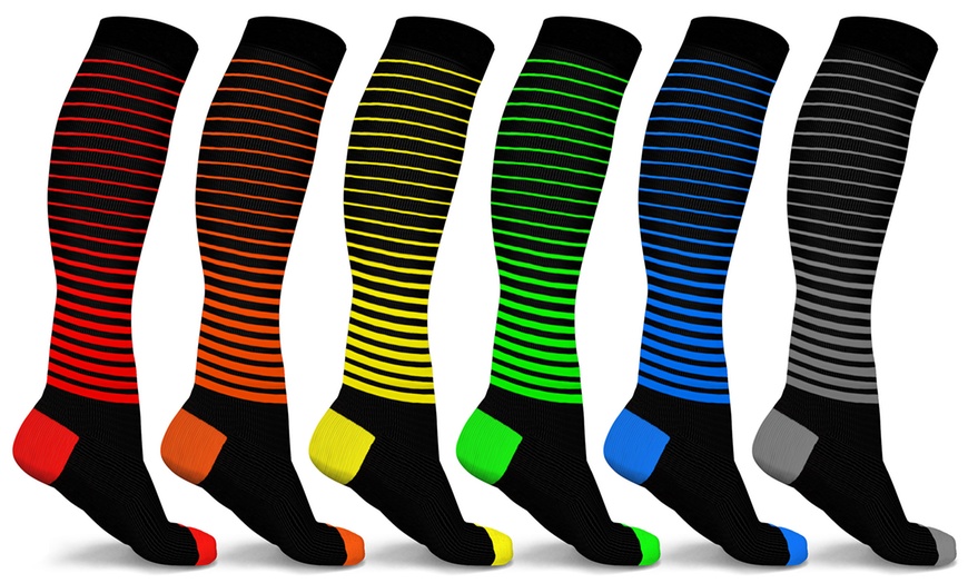 DCF Bright Knee High-Compression Sock Collection (6-Pack) | Groupon