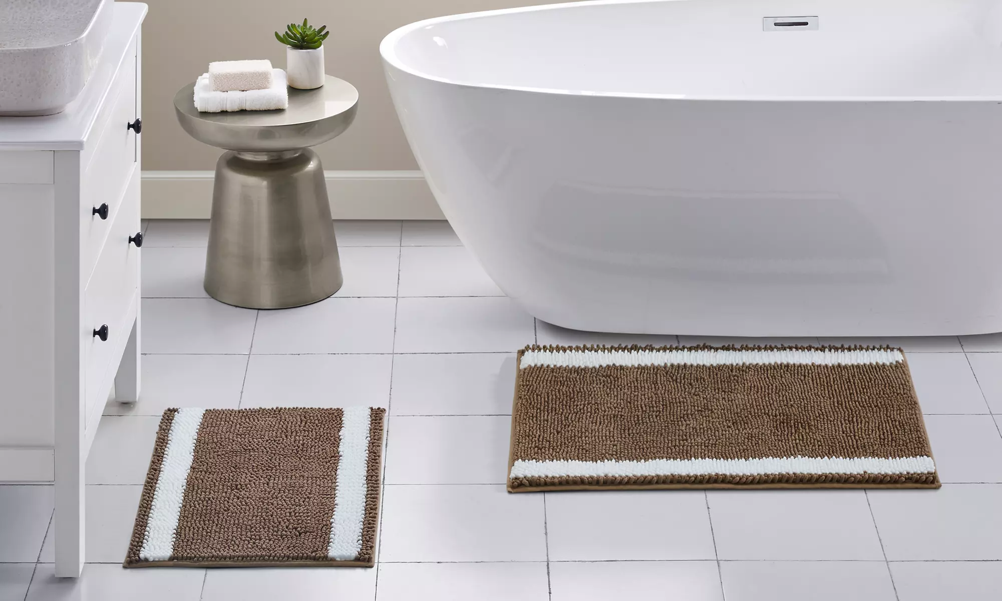 Noodle Striped Bath Rugs (1- or 2-Piece)  - Second Medium