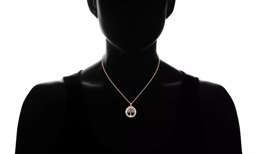 Tree Of Life Necklace in Fire Opal and Rose Gold Plating by Peermont - Second Medium