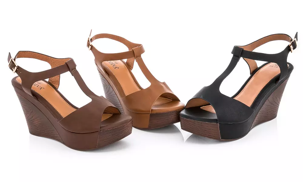 Lady Godiva Women's Wood Wedge Sandals - Primary Image