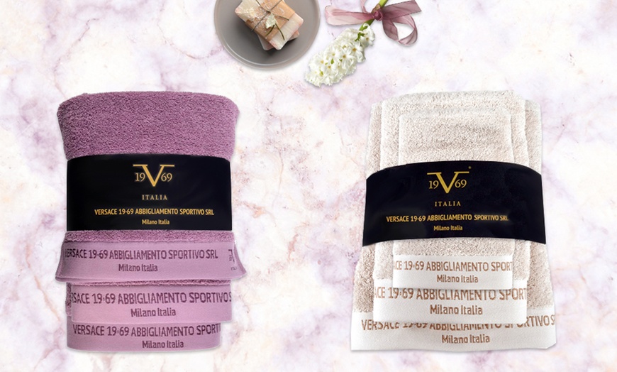 Image 1: Set of Three Versace Towels