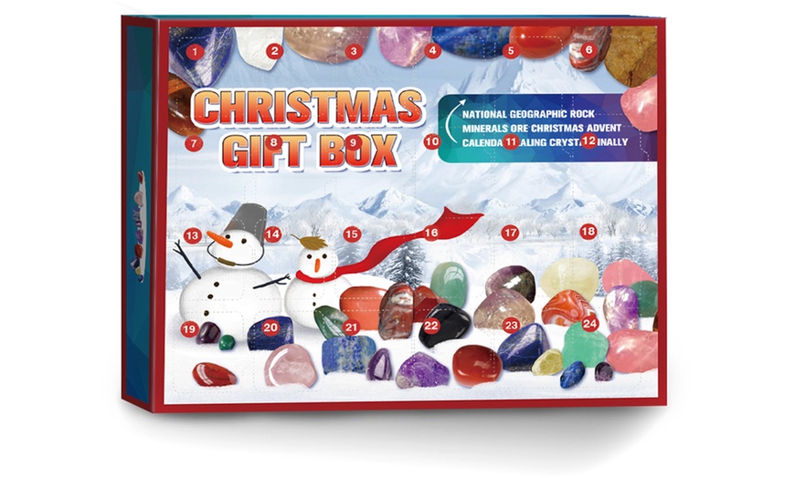 Image 7: 24-Grid Advent Calendar Gem Stone Gift Box