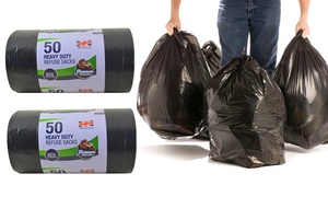 200 or 400 Mammoth 80L Black Bin Bags 