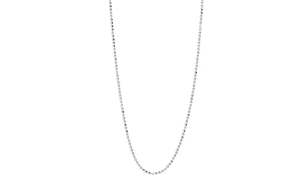 Italian Sterling Silver Diamond Cut Bead Chain Necklace by Pori - Primary Image