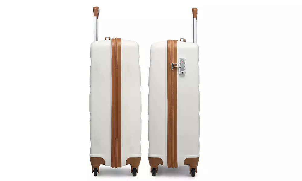 KONO Horizontal Design Hard Shell Suitcase Set with Combination Lock