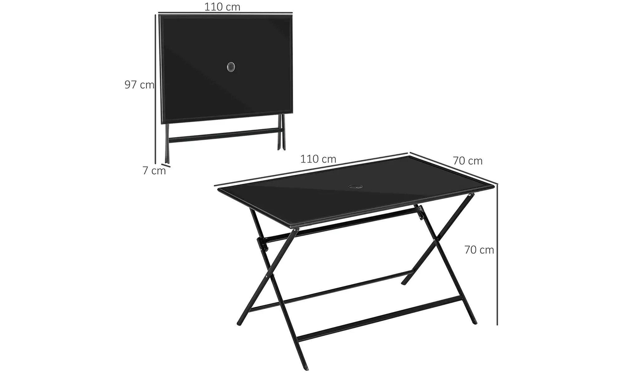 Outsunny Six-Seater Foldable Dining Table - Image 7