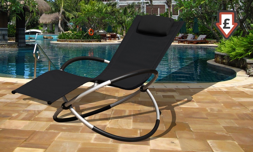 Image 1: Zero Gravity Rocking Lounger Chair