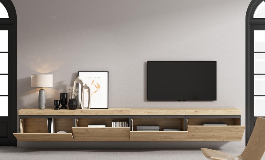 Image 5: Mueble TV '' Cozy'' con Chimenea Eléctrica XXL opcional y almacenaje