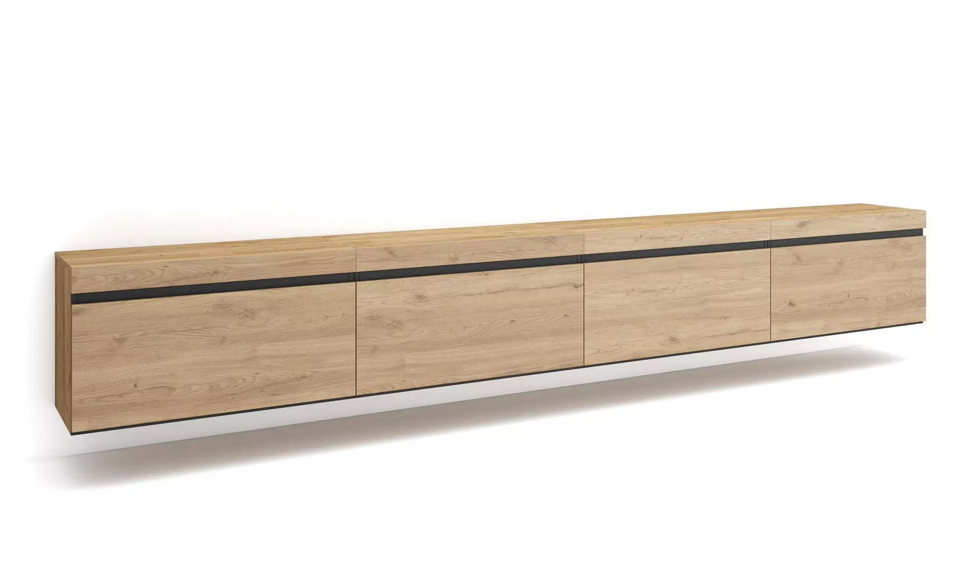 Hängender TV-Schrank 320 cm od. TV-Schrank 288 cm + elektrischer Kamin