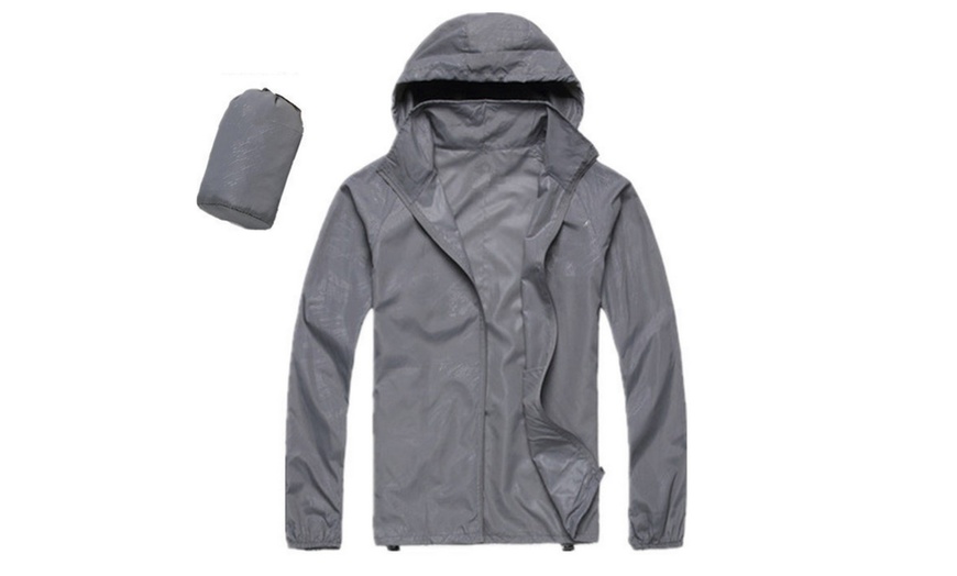 Image 5: Fold-Away Hooded Rain Jacket