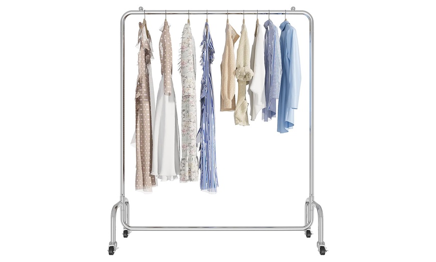 Image 1: Heavy Duty Clothes Hanging Rail