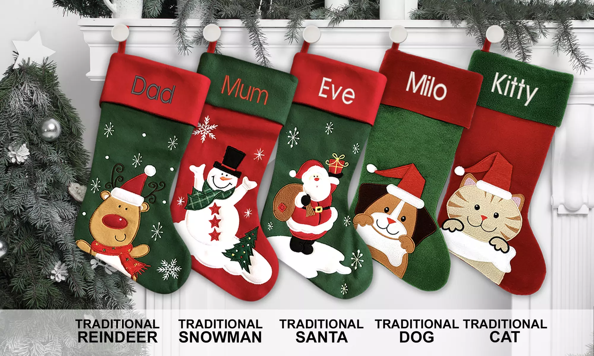 One, Two, Three or Four Personalised Pattern Christmas Stockings from Photobook Shop (Up to 70% Off) - Second Medium
