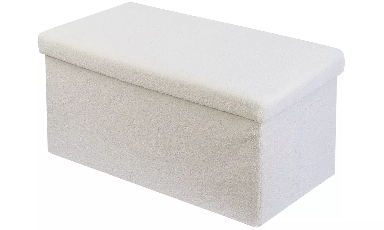 Teddy Boucle Storage Ottoman or Foldable Cube Footstool