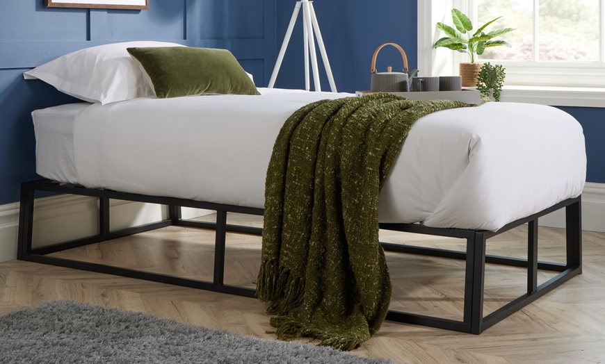 Image 5: Metal Platform Bed Frame and Mattress Bundle