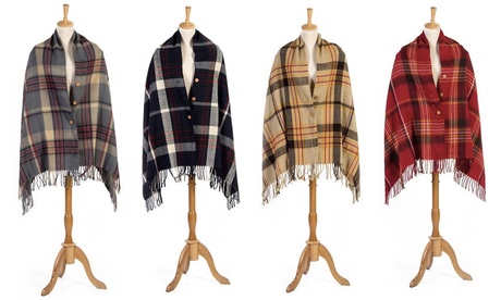 Echarpe-poncho Lisa motif à carreaux, 4 coloris au choix