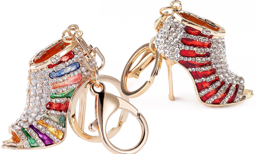 Image 12: High Heels Rhinestone Key Ring