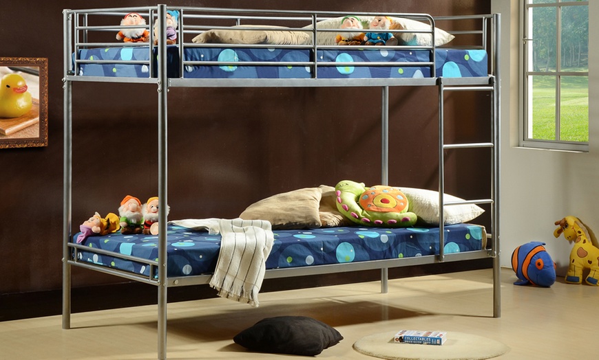 Image 1: Astro Metal Bunk Bed with Optional Mattresses