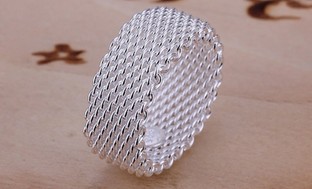 Sterling Silver, Gold, or Rose Gold Woven Mesh Ring