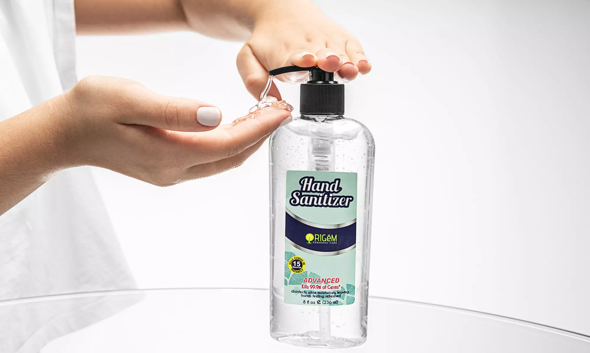 Antibacterial Hand Sanitizer Gel with Hand Pump - 70% Ethyl Alcohol (8 Fl. Oz.) - Primary Image