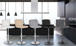  Two or Four Bar Stools with Polished Chrome or Matt Black Legs 