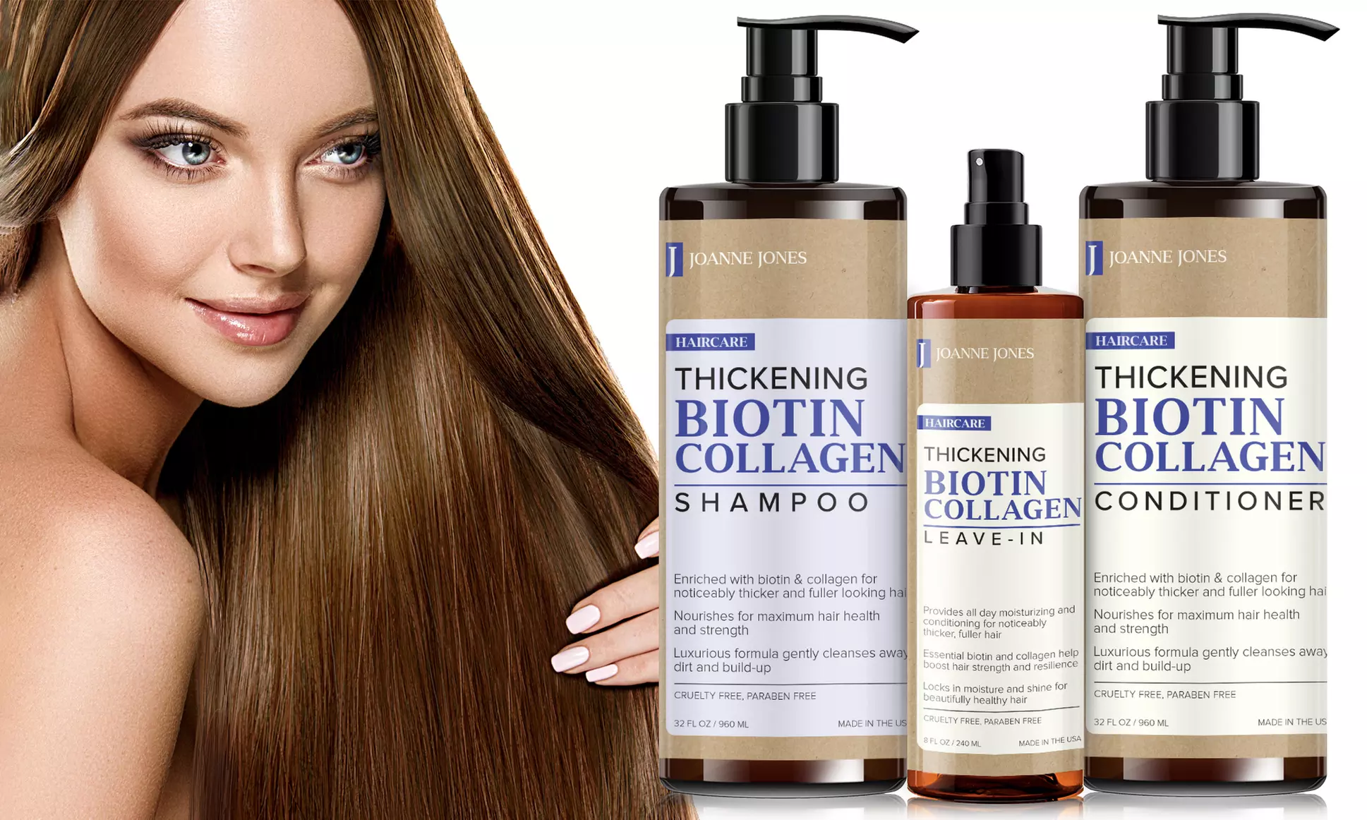 Joanne Jones Thickening Pro-Growth Hair Care Set (3- or 4-Piece) - Second Medium