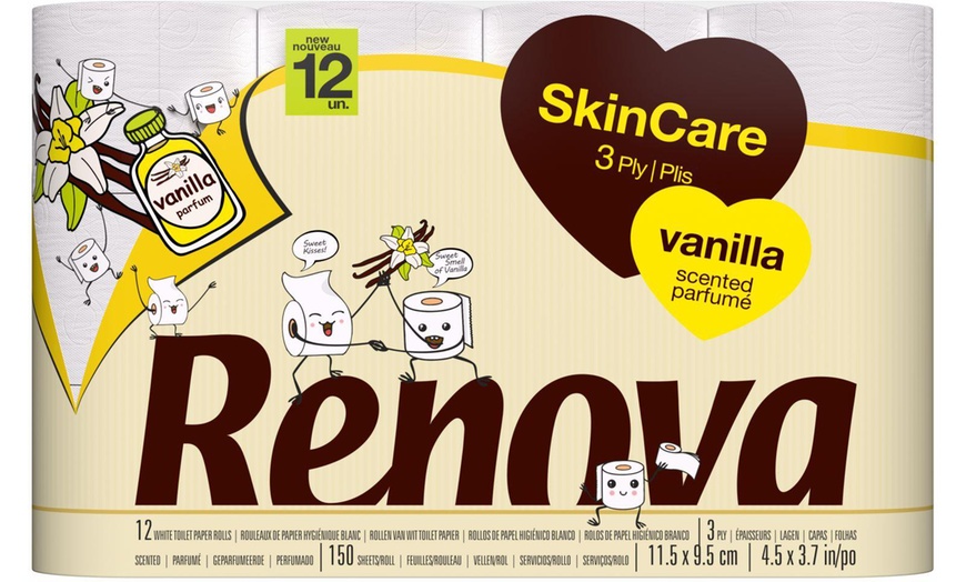 Image 1: Renova Skincare Vanilla Three-Ply Toilet Rolls