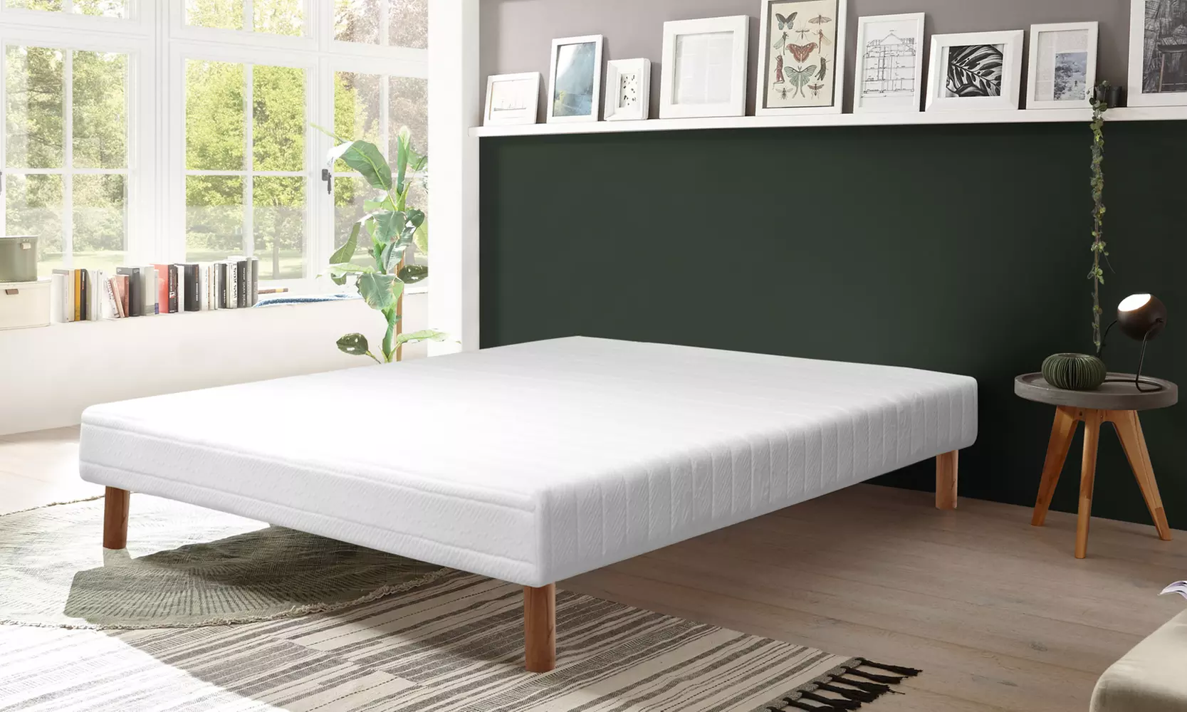 Sommier tapissier à lattes avec ou sans matelas Sampur, livraison offerte - Primary Image