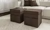 Lavish Home Foldable Storage Cube Ottoman with Pockets