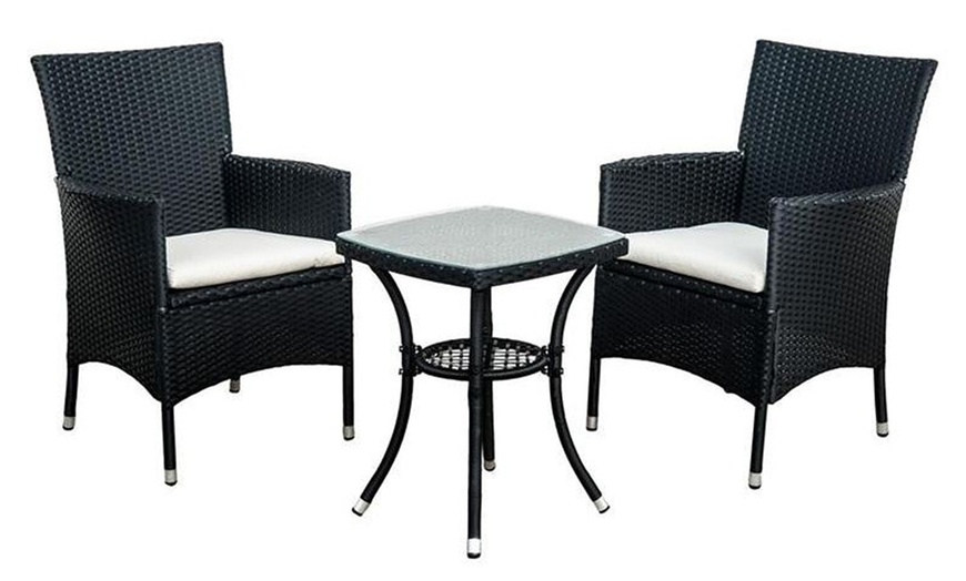 Image 5: Three-Piece Rattan Bistro Set