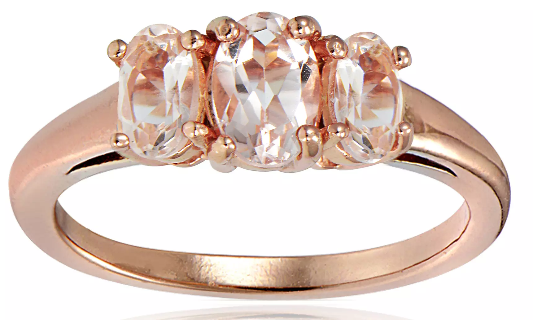 1/2 CTTW Morganite Ring in 18K Rose Gold Plated Silver - Primary Image