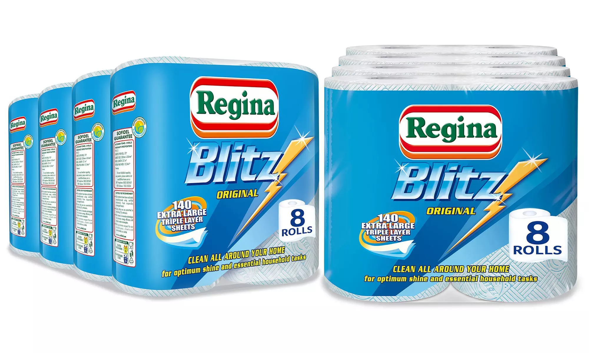 8 or 16 Rolls of Regina Blitz Extra Large Triple Layer Paper Towels - Primary Image