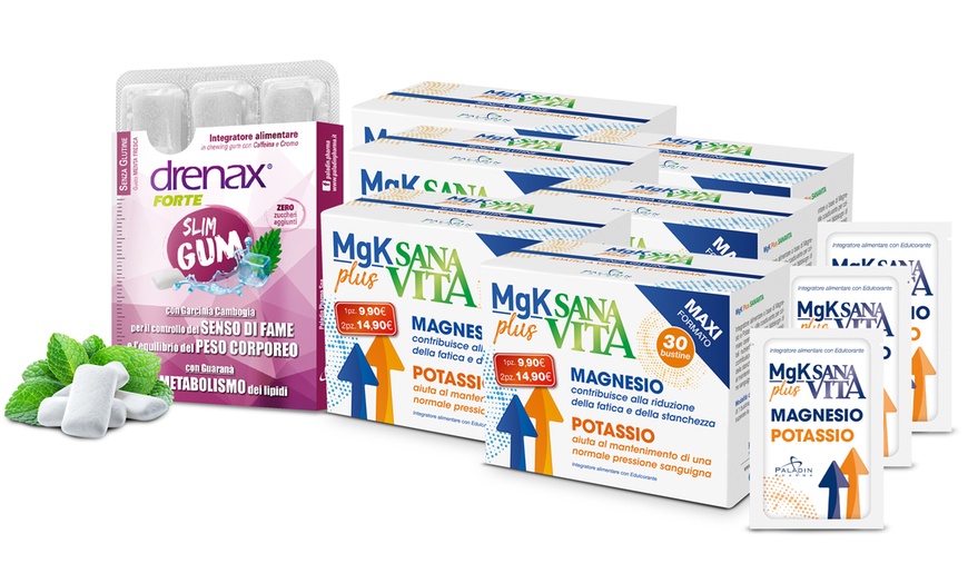 "Sanavita MgK"- En "Drenax Forte Slim Gum"-voedingssupplementen | Groupon