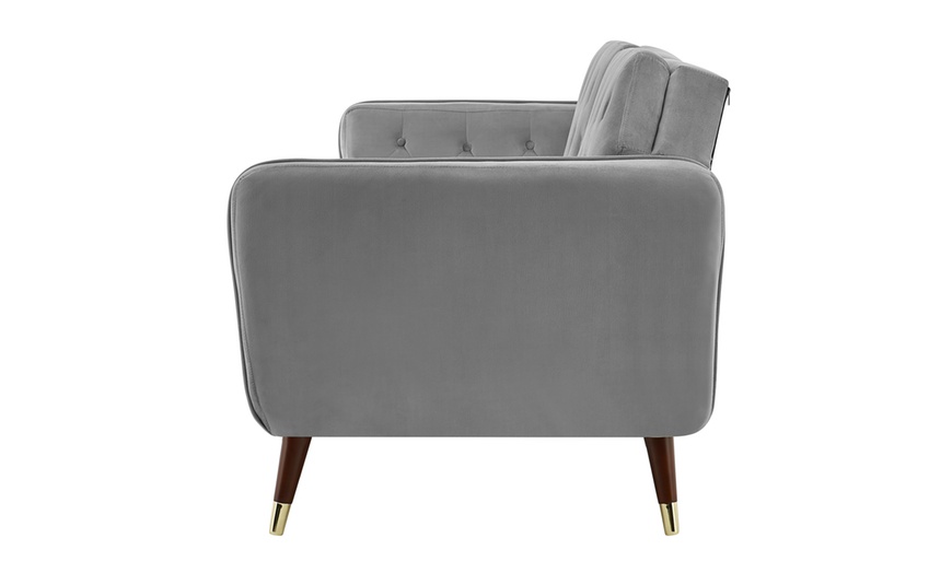 Image 22: Three-Seater Velvet Click Clack Sofa Bed