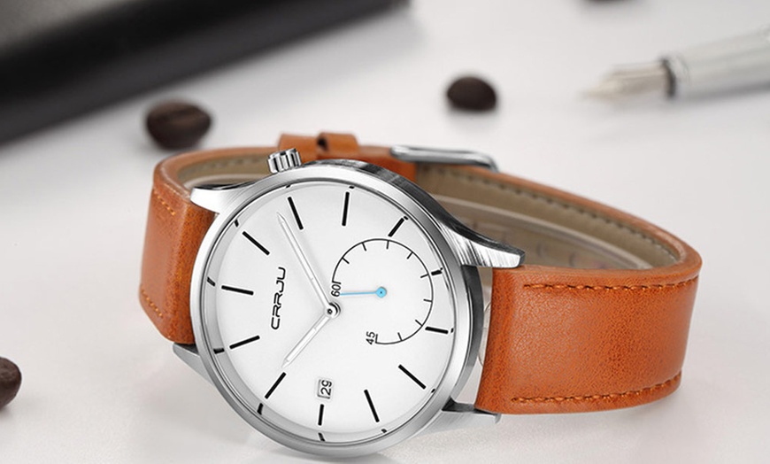 Image 10: Men's Genuine Leather Watch