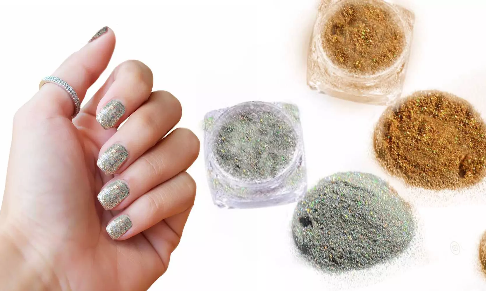 Gold or Silver Glitter Nail Art Powder (2 Oz.) - Primary Image