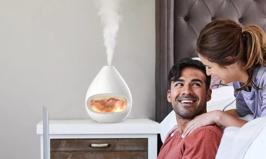 PureGlow 2-in-1 Crystal Himalayan-Salt Lamp and Ultrasonic Essential Oil Diffuser - Second Medium