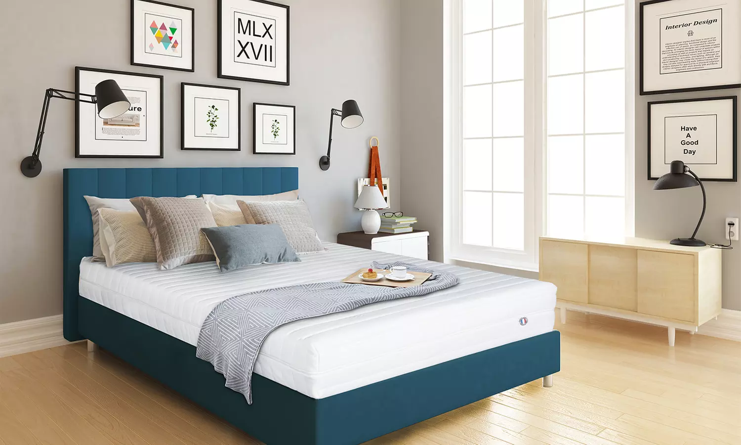 Matelas Ergo en latex naturel, mousse haute densité 15cm, marque Nupsia Prestige, fabrication Française - Primary Image