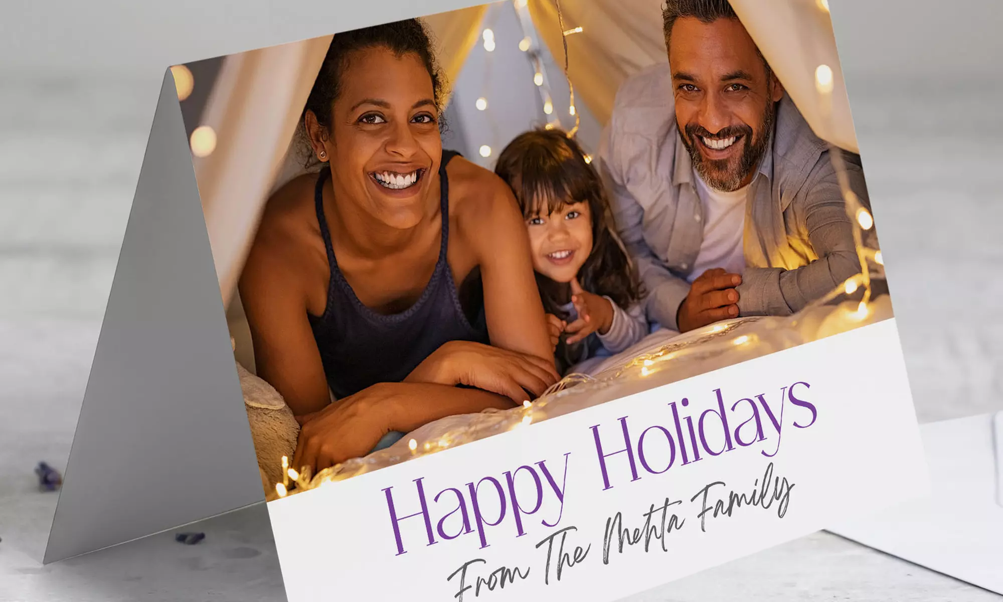 25 or 40 Personalised Flat or Folded Christmas Cards at Printerpix