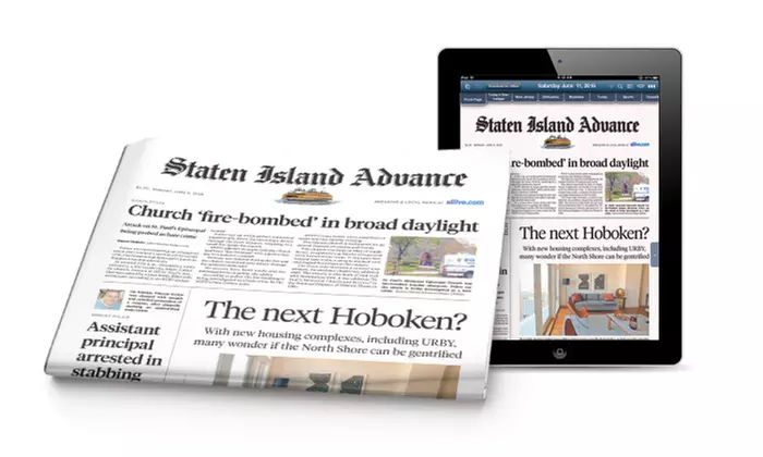 3 or 6 Months of Thursday & Sunday Home Delivery with Digital Access from Staten Island Advance (Up to 50% Off) - Primary Image