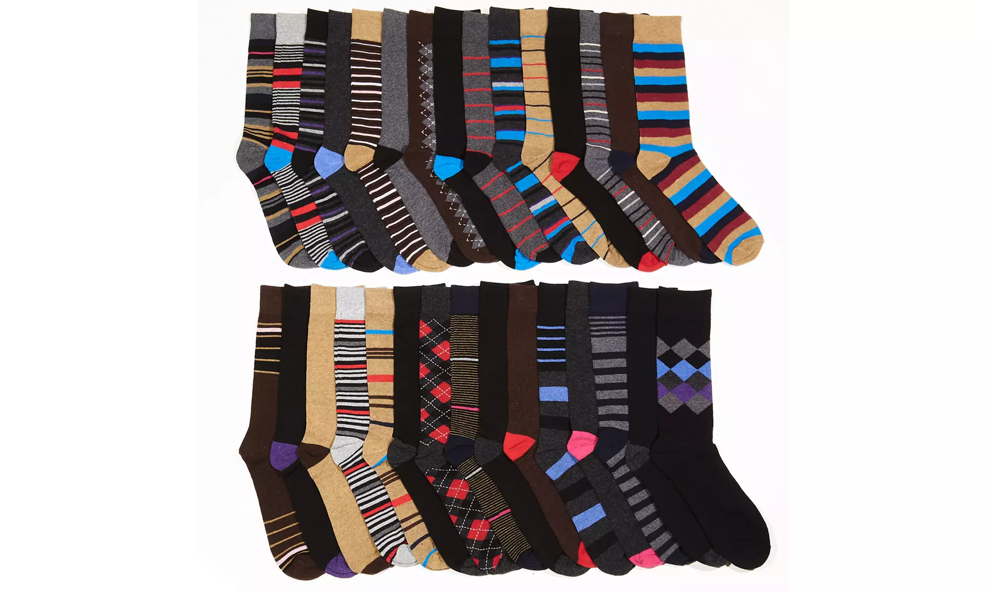John Weitz Men's Colorful Crew Dress Socks (15 or 30 Pairs) - Primary Image