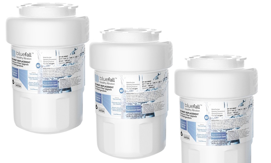 Image 3: 3 Pack GE MWF Refrigerator Water Filter Smartwater Compatible Filter