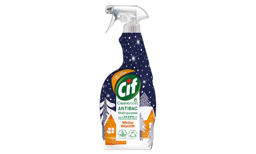 Image 1: CIF Clean Boost Multipurpose Antibacterial Spray Winter Warmth