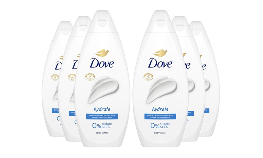 Image 11: Six-Packs of Dove Velvet Glow, Hydrate and Fruity Nourish Body Washes 