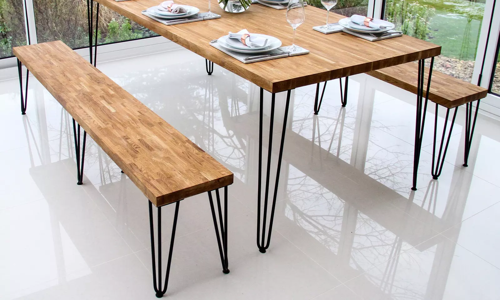 Lot de 4 pieds de table/banc - Primary Image