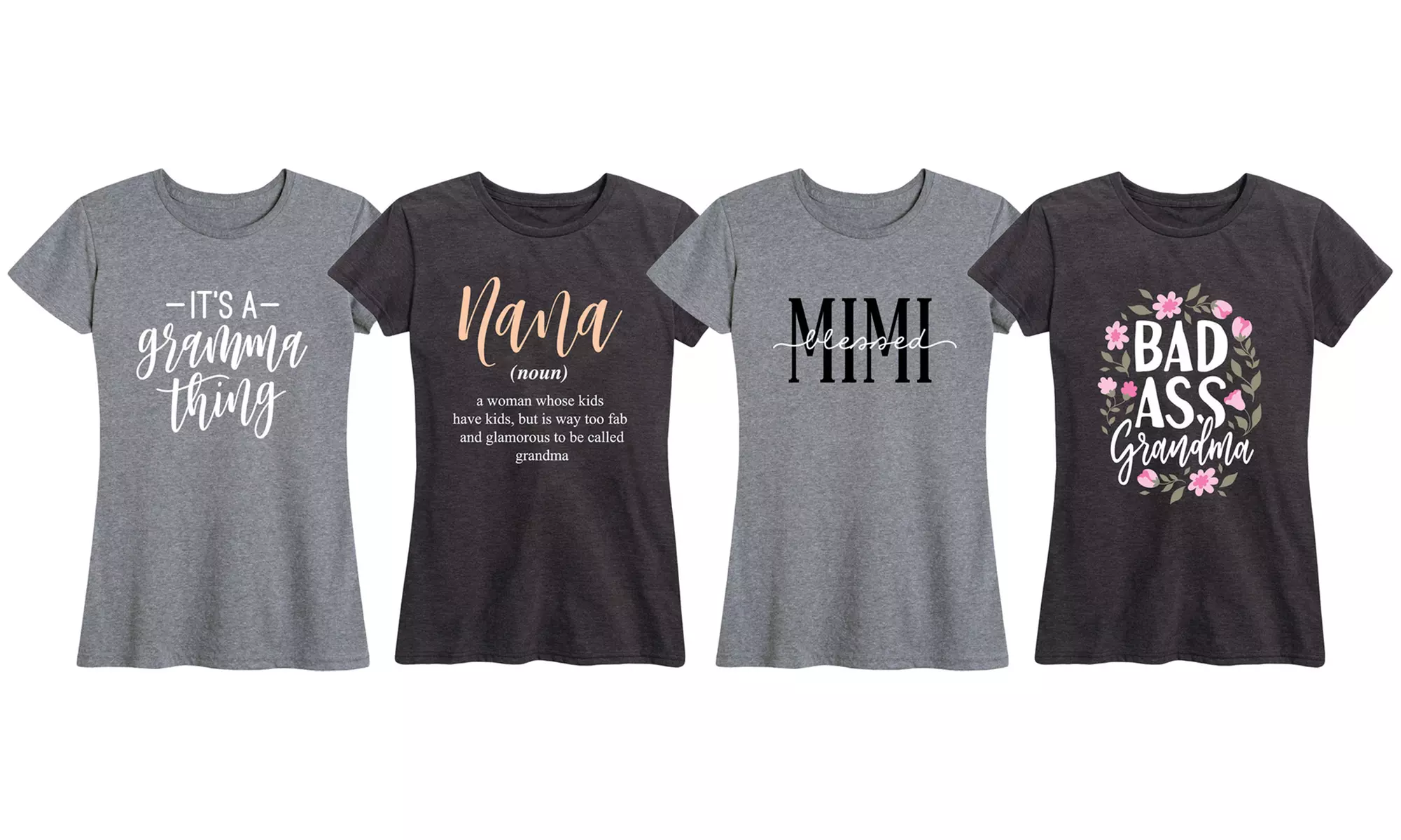 Instant Message Spring Floral, Nana, Mimi, Gigi Grandma Tees. Plus Sizes Available. - Primary Image