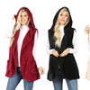 Image 1: Women's Hooded Faux-Fur Vest with Side Pockets. Plus Sizes Available.