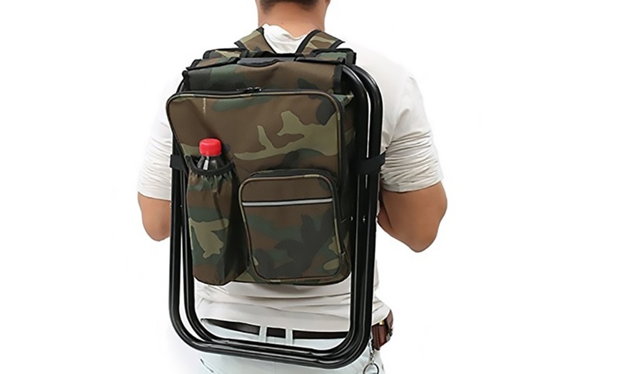 Image 2: Folding Chair Cooler Backpack